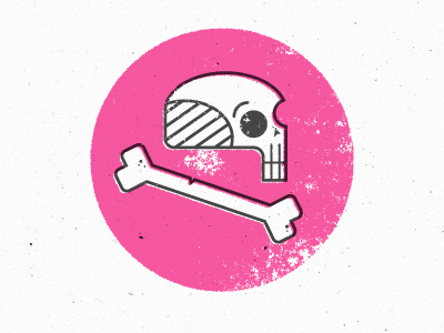 Skullz icon pink screen print skull texture vector