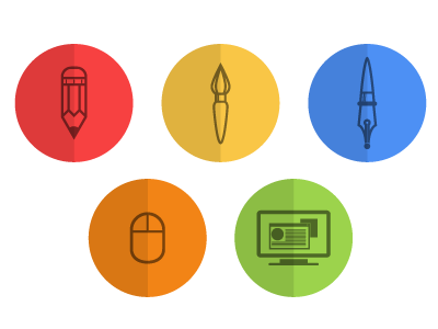 Primary Tools colours computer fountain pen icon logo mouse pen pencil primary tools