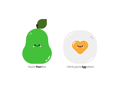 Valentines yay character cute egg eggcellent heart pear pearfect pun simple valentines valentines day yay