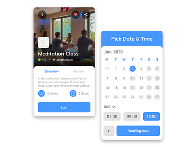Meditation app - Booking Class