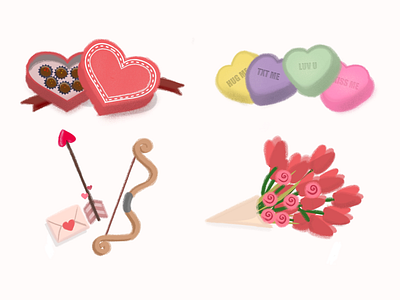 Valentine's Day 2022 ♥ arrow bowandarrow boxofchocolates candyheart chocolates cute design heart illustration love loveletter romantic roses valentine valentines valentinesday