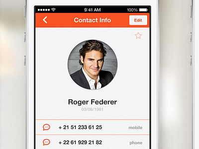 Peopleapp Details app contacts app interface mobile