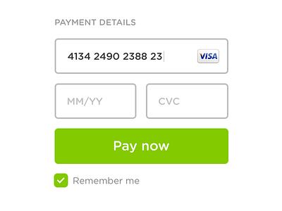 Payment Details interface payment ui ux visa
