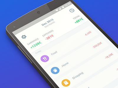 Spendee App Concept android app expenses material money spendee ui