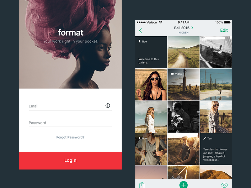 Format Galleries App for iOS by Miguel Mendes 🚀 for Format on Dribbble