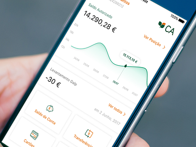 Crédito Agricola Bank App Dashboard ( iOS concept ) brank app credito agricola graph ios mobile