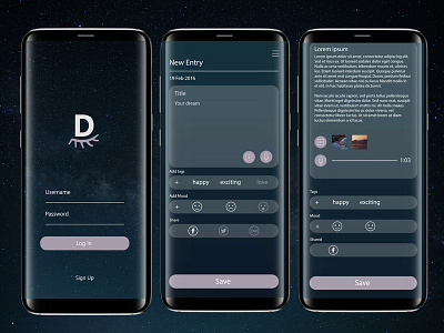 UI Challenge - Dream App app challenge daily design dream ui ux