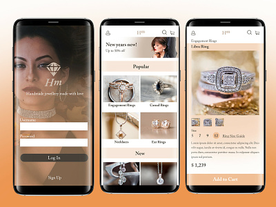 Daily UI Day 59 - Jewellery Store App adobe app challenge daily design jewellery ui ux