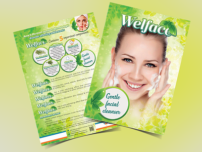 Welface Facial wash Flyer Concept Design campaign clena concept facial flyer wash