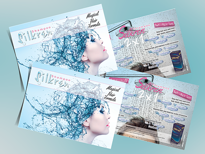 Silkren hair shampoo flyers branding concept cosmetic flyer identity manipulation package