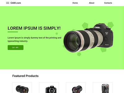 E-Com Website for Camera art design graphic design illustration photoshop visual design