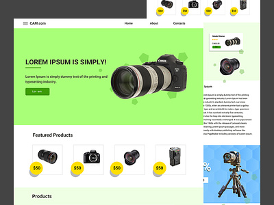 Camera E-Com Website Ui art branding design graphic design illustration logo mockup photoshop ui visual design