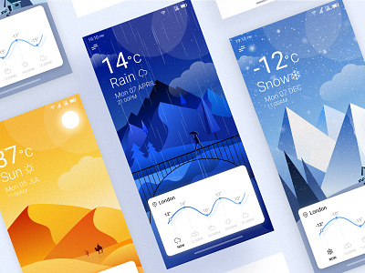 weather ui 插图 设计