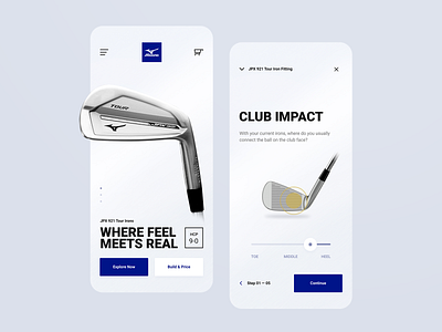 Mizuno Golf - Online Iron Fitting app design golf interaction design product design ui ux
