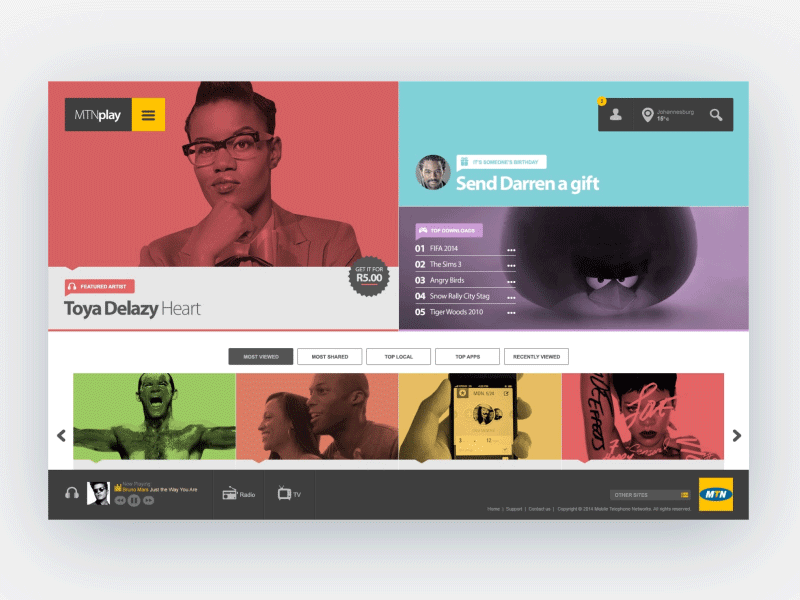 Mtn Play Store - Concept interaction design ui ux