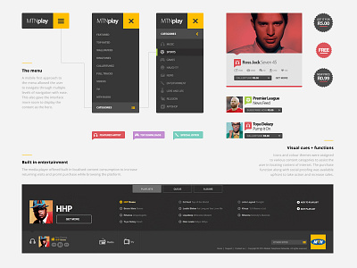 Mtn Play Store - UI Elements interaction design ui