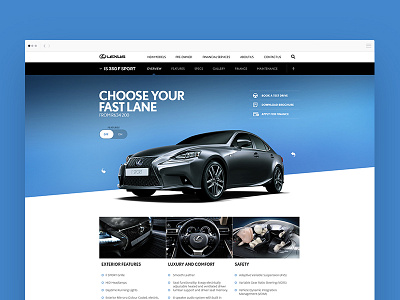 Lexus.co.za Product Page by Dane Bowen on Dribbble