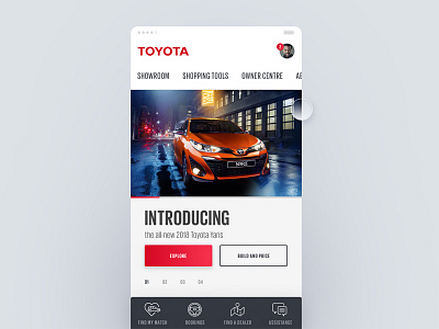 Toyota.co.za Mobile Concept interaction design ui ux