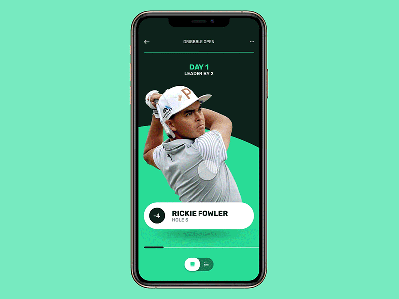 Golfing App - Live Scores Concept golf interaction design ui ux