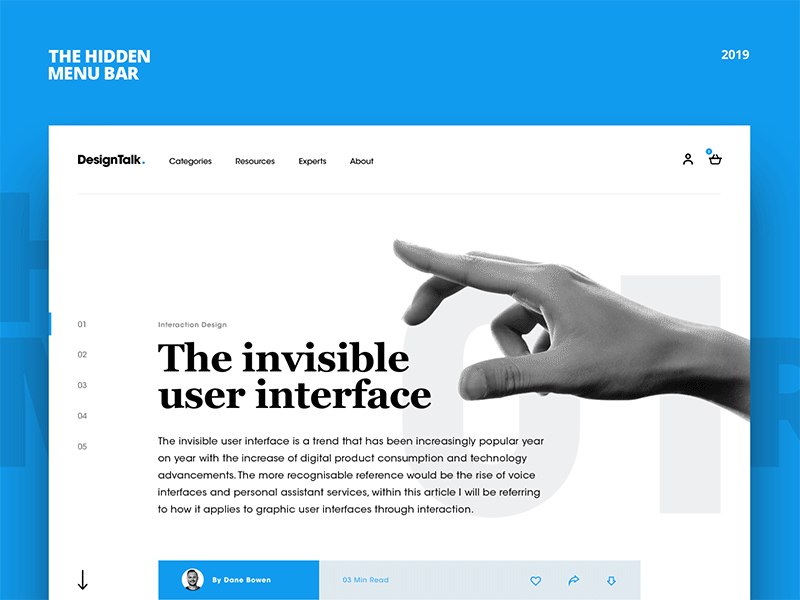 The Hidden Menu Bar editorial design interaction design ui ux