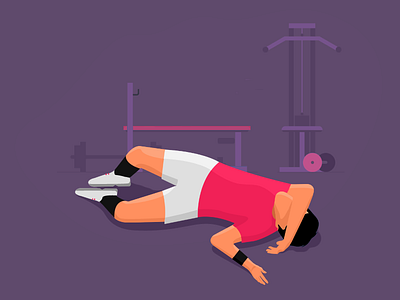 Workout Fail - Gym Life boy exercise fail fail gym illustration vector workout