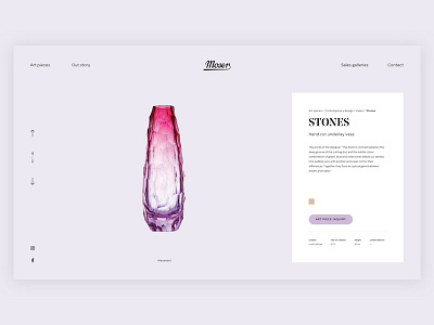 Moser Glass Website design glass minimalism product design typography ui ui ux webdesign