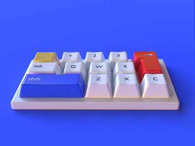 3D Model - Keyboard branding comment design illustration like logo minimal ui uiux ux