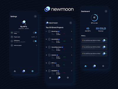 NewMoon — Mobile App branding comment design illustration like logo minimal ui uiux ux