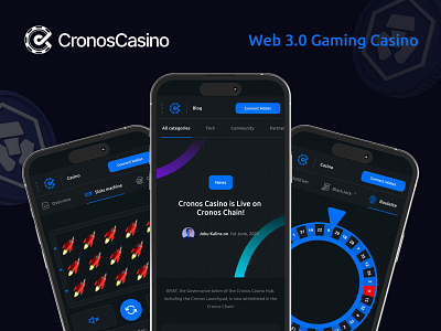 CronosCasino — Mobile View (Web 3.0 Casino) branding comment design illustration like logo minimal ui uiux ux