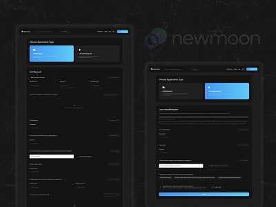 NewMoon — Application Type Page branding comment design illustration like logo minimal ui uiux ux