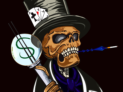 Poker Skull branding graphic design illustration logo logotype skull ukraine vector