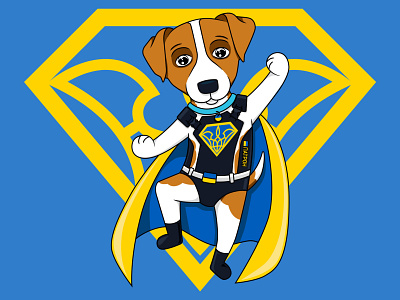 Patron the Ukrainian Superdog design glory to ukraine graphic design hero illustration patron patron dog ukraine ukraine dog ukrainian hero vector