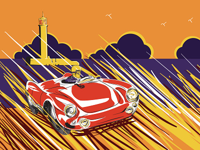 Bike Cars Rock `n` Roll Poster (Car) car festival illustra illustration odessa retro ukraine vector vintage