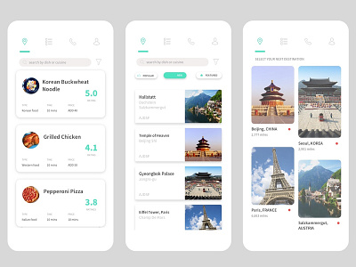 Travel Inspiration App Design mobile app design travel app ui ux design ui design