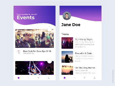 Mobile UI design for Events illustration mobile app design ui ux design uidesign