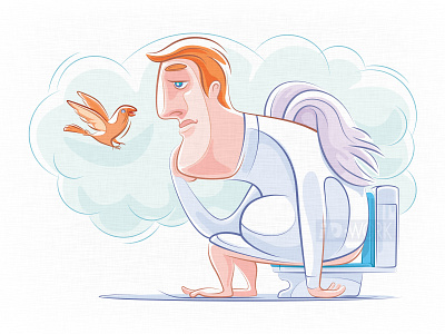 winged middle aged man sitting on toilet bowl and thinking art cartoon cartoonillustration character character art design digitaldrawing drawing graphic design graphicart graphics illustration illustrator vector vector artwork vector drawing vector illustration vectorart vectorgraphics vectorillustration