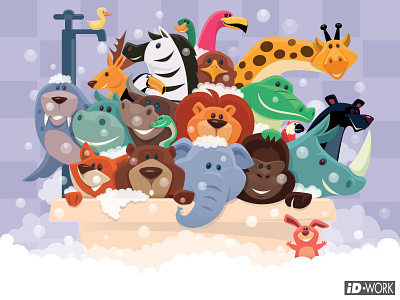 group of wild animals bathing adobe illustrator art bathing cartoon cartoonart cartoondesign cartoonillustration cartoons character characters design drawing graphicart graphics illustration illustrationart illustrationdesign illustrator vector wild animals