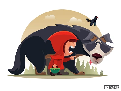 little girl pointing and blaming wolf adobe illustrator art blaming cartoon character character art design digitaldrawing graphic design graphicart graphics illustration illustrator little red riding hood vector vector artwork vectorart vectorgraphics vectorillustration wolf