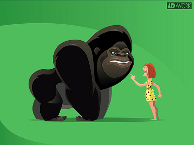 cavewoman blaming gorilla