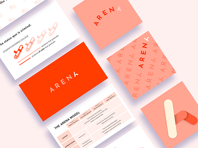 ARENA - Logo, branding, pitch deck arena branding deck flat futuristic iconography logo minimalist pitch presentation red