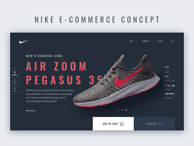 Nike E-Commerce Concept clean dark modern nike ui ux web design