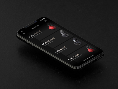 Earphone Shop App 3d animation app ath black color design earphone illustration interface learn list product sketch ui ux