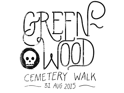 Green-Wood Cemetery Walk hand drawn typography