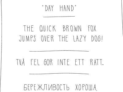 Day Hand typography