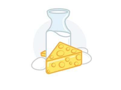 Dairy cheese eggs icon illustration milk vector