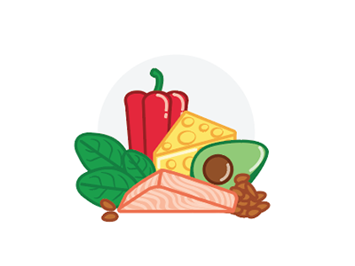 High Protein cheese high protein illustration salmon vector vegetables