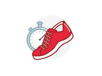 Physical Activity illustration physical activity shoe timer vector