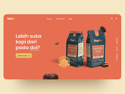 Landing page - KopiQu adobexd branding dashboard app design hero section illustration landingpage ui ux website website design