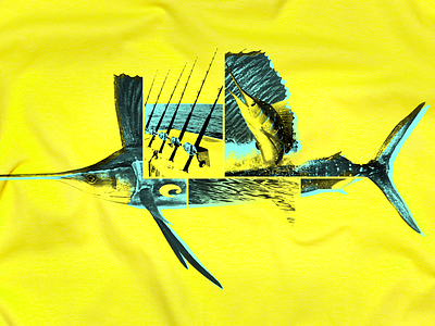 Sailfish Spin Yellow Turquise - Free Stock Art - Mens Performance