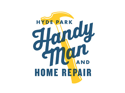 Handyman Logo hammer handy handyman hyde logo man multiply overlay park script typographic